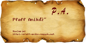 Pfaff Anikó névjegykártya